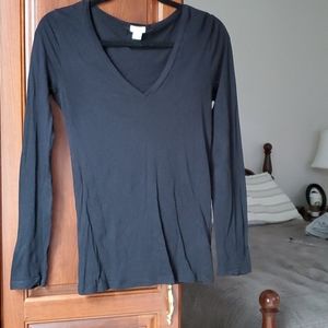 J.Crew Black Long Sleeve Tissue Tee